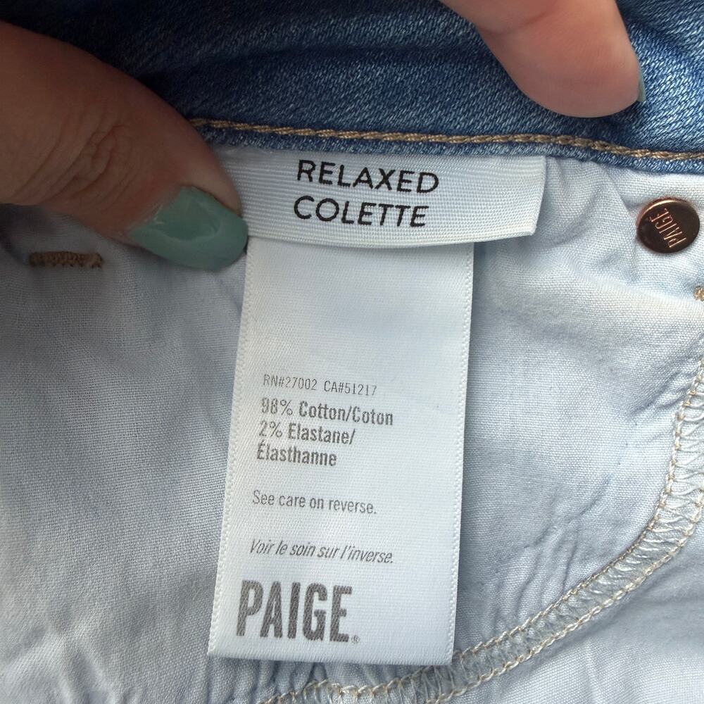 PAIGE Relaxed Colette Jeans in Lovey Shadow Inset Size 26 - Picture 5 of 6
